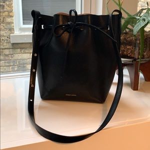 Mansur Gavriel Mini Bucket Bag, Black/ballerina